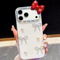 Custodia ibrida decorativa con fiocco per iPhone 18 Pro/17 Pro - Bianco perla