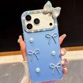Custodia ibrida decorativa con fiocco per iPhone 18 Pro/17 Pro - Colore: azzurro cielo
