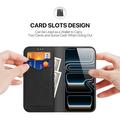 Custodia in Pelle a Portafoglio Dux Ducis Hivo per iPhone 18 Pro - Nera