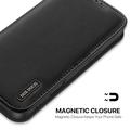Custodia in Pelle a Portafoglio Dux Ducis Hivo per iPhone 18 Pro - Nera