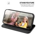 Custodia in Pelle a Portafoglio Dux Ducis Hivo per iPhone 18 Pro - Nera