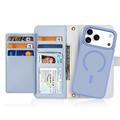 Custodia in pelle a portafoglio con copertura magnetica Dux Ducis Lawa per iPhone 18 Pro - Baby Blu