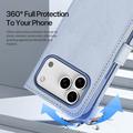 Custodia in pelle a portafoglio con copertura magnetica Dux Ducis Lawa per iPhone 18 Pro - Baby Blu