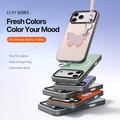 Custodia iPhone 18 Pro Dux Ducis Luvy con anello per le dita e cinturino per la mano - Rosa chiaro / Farfalla