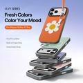 Custodia per iPhone 18 Pro Dux Ducis Luvy con anello per le dita e cinturino per la mano - Arancione / Margherita