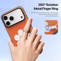 Custodia per iPhone 18 Pro Dux Ducis Luvy con anello per le dita e cinturino per la mano - Arancione / Margherita