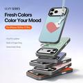 Custodia per iPhone 18 Pro Dux Ducis Luvy con anello per le dita e cinturino per la mano - Blu cielo / Cuore
