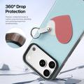 Custodia per iPhone 18 Pro Dux Ducis Luvy con anello per le dita e cinturino per la mano - Blu cielo / Cuore