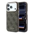 Custodia Guess 4G Gold Frame per iPhone 18 Pro - Compatibile con MagSafe - Marrone