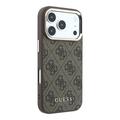 Custodia Guess 4G Gold Frame per iPhone 18 Pro - Compatibile con MagSafe - Marrone