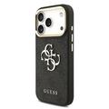 Custodia per iPhone 18 Pro Guess 4G Metal Logo Gold Frame - Nera