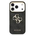 Custodia per iPhone 18 Pro Guess 4G Metal Logo Gold Frame - Nera