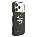 Custodia per iPhone 18 Pro Guess 4G Metal Logo Gold Frame - Nera