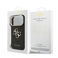 Custodia per iPhone 18 Pro Guess 4G Metal Logo Gold Frame - Nera