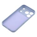 Custodia in silicone liquido per iPhone 18 Pro con anello di fissaggio e cinturino da polso - Viola chiaro