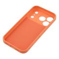 Custodia in silicone liquido per iPhone 18 Pro con anello di fissaggio e cinturino da polso - Arancione