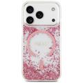Custodia MagSafe Guess Resin Bottom Glitter per iPhone 18 Pro Max/17 Pro Max - Rosa