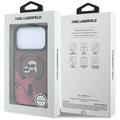 Custodia MagSafe per iPhone 18 Pro Max/17 Pro Max Karl Lagerfeld Liquid Glitter Karl & Choupette Heads - Borgogna