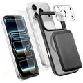Set di protezione MagSafe 4 in 1 per iPhone 18 Pro Max con porta carte - Nero