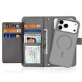 Custodia in pelle a portafoglio con copertura magnetica Dux Ducis Lawa per iPhone 18 Pro Max - Grigia