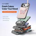 Custodia iPhone 18 Pro Max Dux Ducis Luvy con anello per le dita e cinturino per la mano - Rosa chiaro / Farfalla