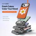 Custodia per iPhone 18 Pro Max Dux Ducis Luvy con anello per le dita e cinturino per la mano - Arancione / Margherita