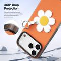 Custodia per iPhone 18 Pro Max Dux Ducis Luvy con anello per le dita e cinturino per la mano - Arancione / Margherita