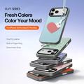 Custodia per iPhone 18 Pro Max Dux Ducis Luvy con anello per le dita e cinturino per la mano - Blu cielo / Cuore