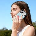 Custodia per iPhone 18 Pro Max Dux Ducis Luvy con anello per le dita e cinturino per la mano - Blu cielo / Cuore