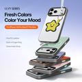 Custodia per iPhone 18 Pro Max Dux Ducis Luvy con anello per le dita e cinturino per la mano - Bianco / Stella