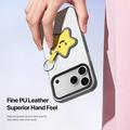 Custodia per iPhone 18 Pro Max Dux Ducis Luvy con anello per le dita e cinturino per la mano - Bianco / Stella
