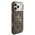 Custodia per iPhone 18 Pro Max Guess 4G Metal Logo Gold Frame - Marrone