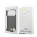 Custodia MagSafe per iPhone 18 Pro Max Guess 4G Strass Triangle Logo Gold Frame - Nera
