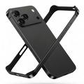 Paraurti in metallo per iPhone 18 Pro Max con bordi rialzati - Nero