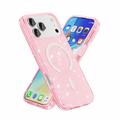 Custodia Ibrida Serie Stylish Glitter per iPhone 18 Pro Max - Compatibile con MagSafe - Rosa