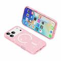 Custodia Ibrida Serie Stylish Glitter per iPhone 18 Pro Max - Compatibile con MagSafe - Rosa