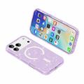 Custodia Ibrida Serie Stylish Glitter per iPhone 18 Pro Max - Compatibile con MagSafe - Viola
