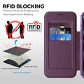 Custodia a libro magnetica elegante per iPhone 18 Pro Max con scomparti per carte RFID - Viola
