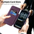 Custodia a libro magnetica elegante per iPhone 18 Pro Max con scomparti per carte RFID - Viola