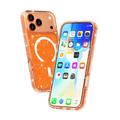 Custodia Ibrida Serie Stylish Glitter per iPhone 18 Pro - Compatibile con MagSafe - Arancione
