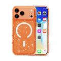 Custodia Ibrida Serie Stylish Glitter per iPhone 18 Pro - Compatibile con MagSafe - Arancione
