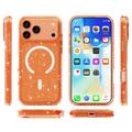 Custodia Ibrida Serie Stylish Glitter per iPhone 18 Pro - Compatibile con MagSafe - Arancione