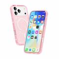 Custodia Ibrida Serie Stylish Glitter per iPhone 18 Pro - Compatibile con MagSafe - Rosa