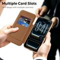 Custodia a libro magnetica elegante per iPhone 18 Pro con scomparti per carte RFID - Marrone