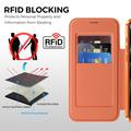 Custodia a libro magnetica elegante per iPhone 18 Pro con scomparti per carte RFID - Arancione