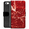 Custodia Portafoglio per iPhone 5/5S/SE  - Marmo Rosso