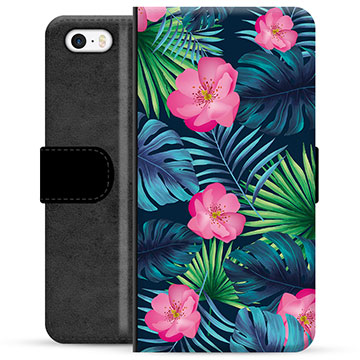 Custodia Portafoglio per iPhone 5/5S/SE  - Fiore Tropicale