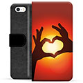 iPhone 5/5S/SE Custodia Portafoglio - Siluetta del Cuore