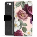 Custodia a Portafoglio Premium per iPhone 5/5S/SE - Fiori Romantici