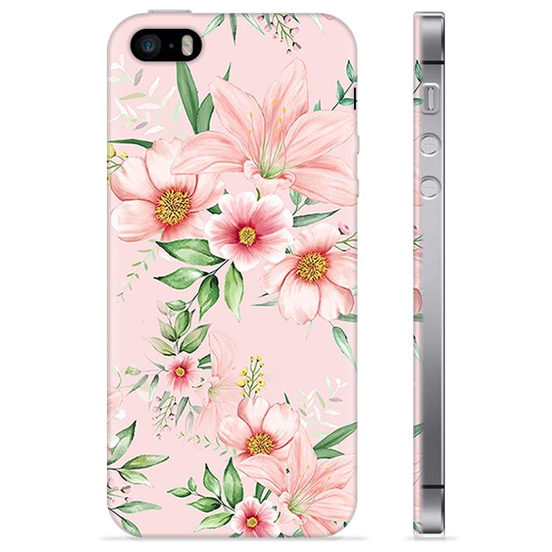 iPhone 5/5S/SE Custodia TPU - Fiori ad Acquerello